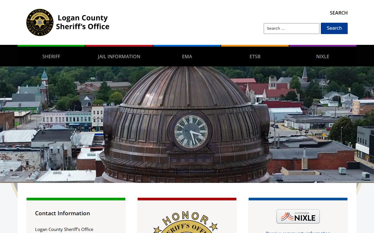 Official Logan County Sheriff website used to reach arrest and jail information