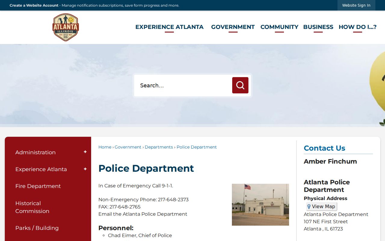 Official Atlanta Illinois Police Department webpage
