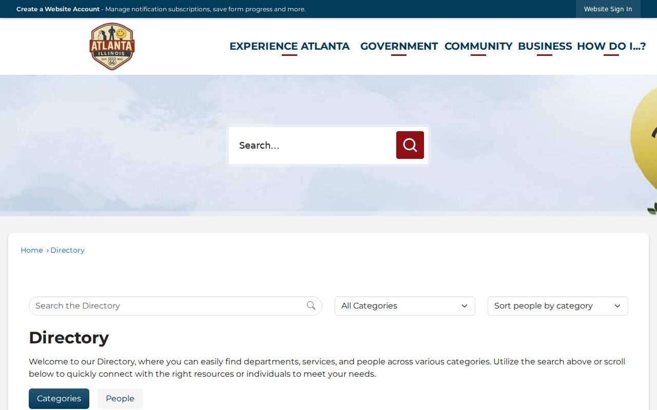 Official Atlanta Illinois city department directory
