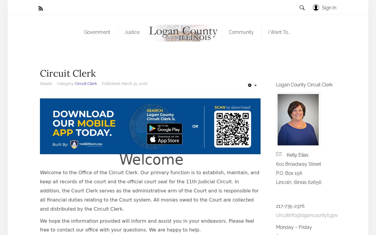 Logan County criminal history Circuit Clerk instructions