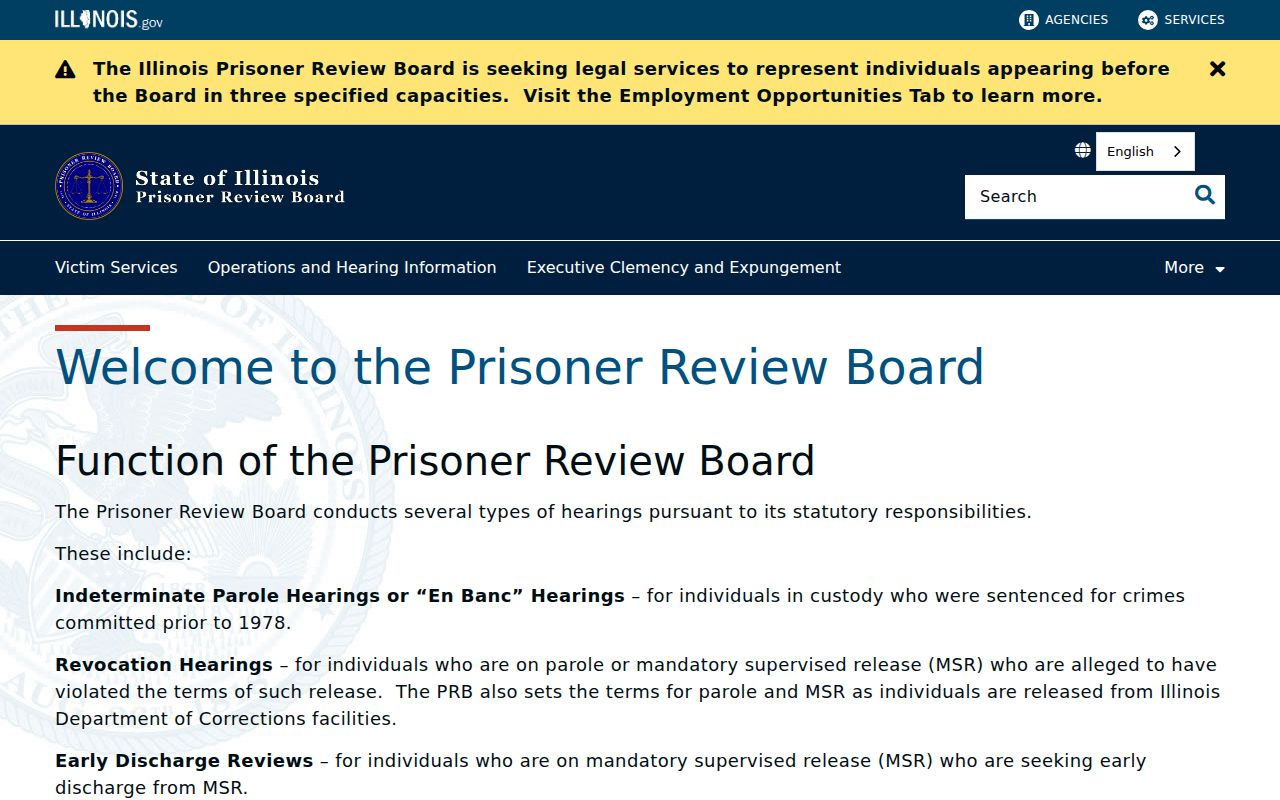 Illinois Prisoner Review Board resource for Logan County criminal records