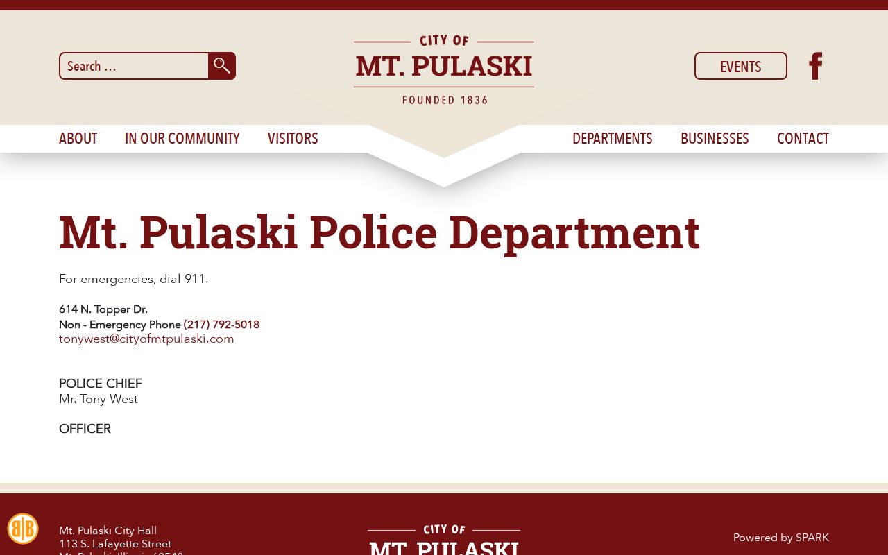 Official Mount Pulaski Police Department webpage